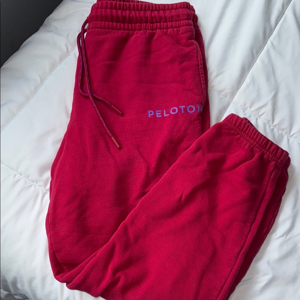 Peloton Red Jogger Sweatpants with Elastic Cuffs